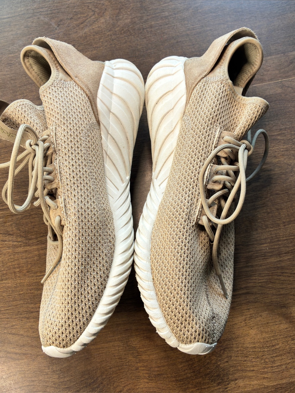 Adidas Original Tubular Doom Sock Primeknit Men’s Sneakers Khaki/White Size 11 - Picture 5 of 15